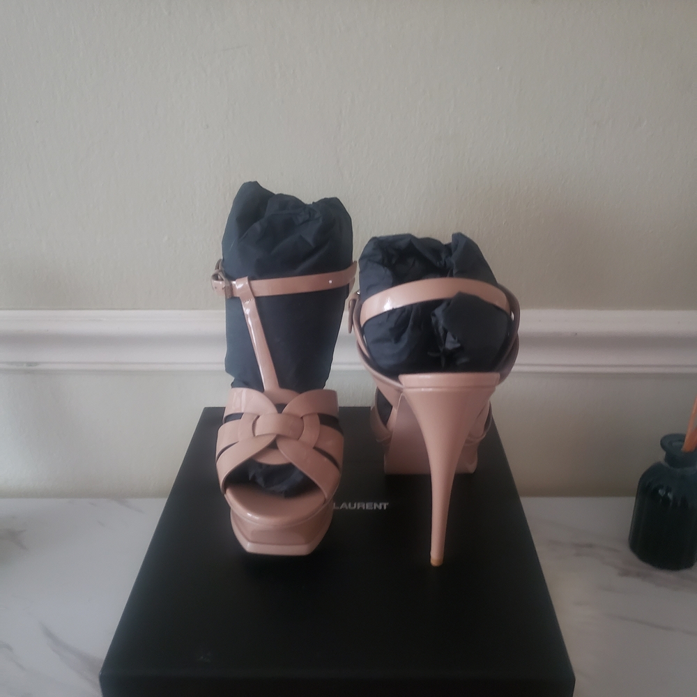 Yves Saint Laurent Beige Strappy Heels - Picture 4 of 9